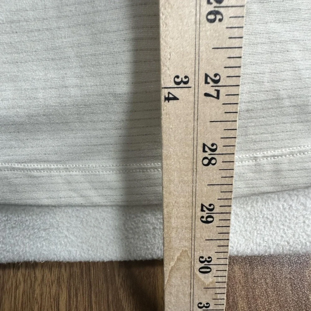 Lululemon Polo Shirt Mens Large Light Gray Stripe Evolution Golf Performance - Picture 8 of 9